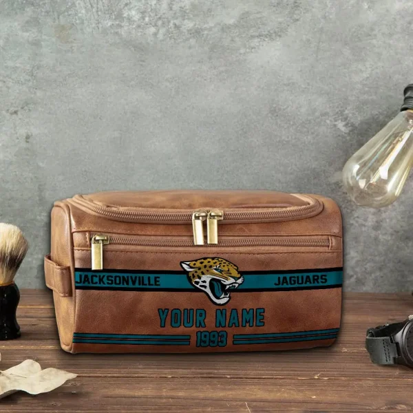 NFL Jacksonville Jaguars PURCB114 Leather Cosmetic Bag - Image 5