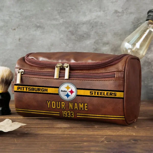 NFL Pittsburgh Steelers PURCB126 Leather Cosmetic Bag - Image 2