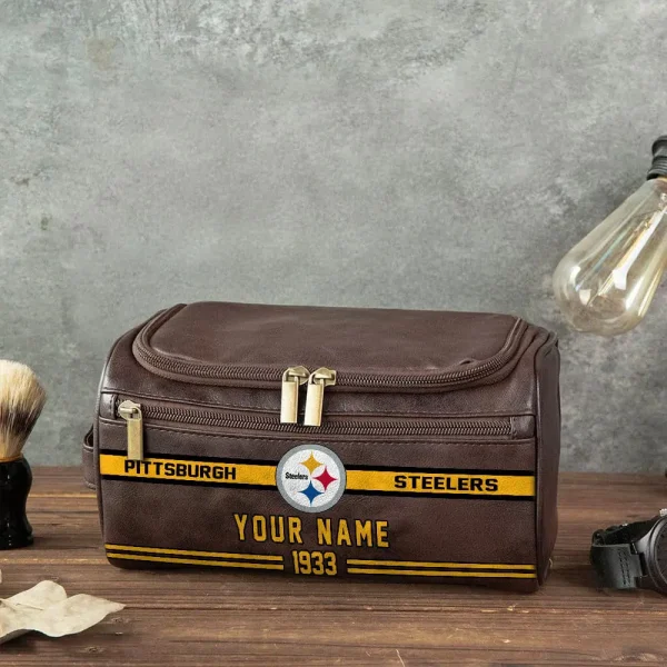 NFL Pittsburgh Steelers PURCB126 Leather Cosmetic Bag - Image 4