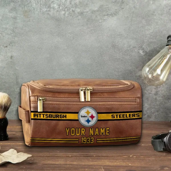 NFL Pittsburgh Steelers PURCB126 Leather Cosmetic Bag - Image 5