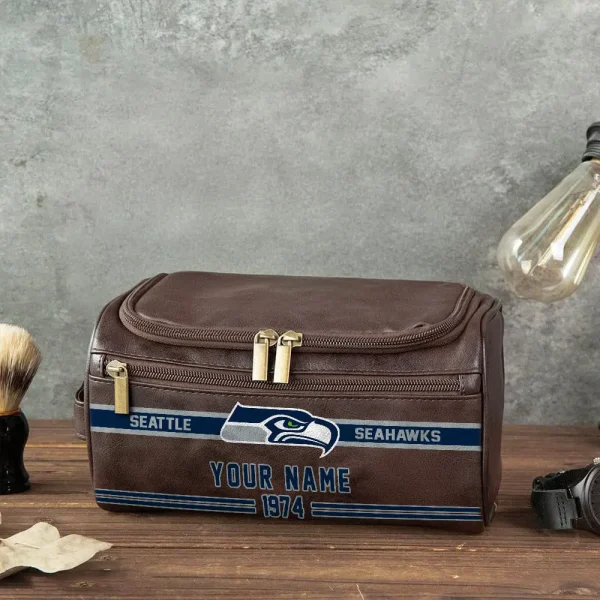 NFL Seattle Seahawks PURCB128 Leather Cosmetic Bag - Image 3