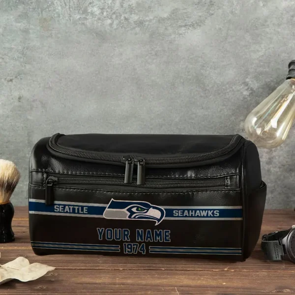 NFL Seattle Seahawks PURCB128 Leather Cosmetic Bag - Image 4