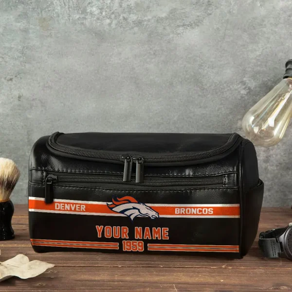 NFL Denver Broncos PURCB109 Leather Cosmetic Bag - Image 4