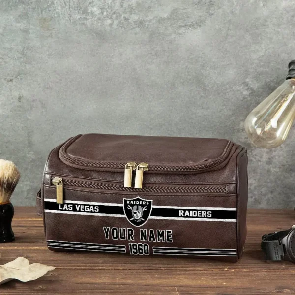 Las Vegas Raiders PURCB116 Leather Cosmetic Bag - Image 4