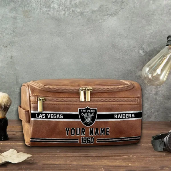 Las Vegas Raiders PURCB116 Leather Cosmetic Bag - Image 5