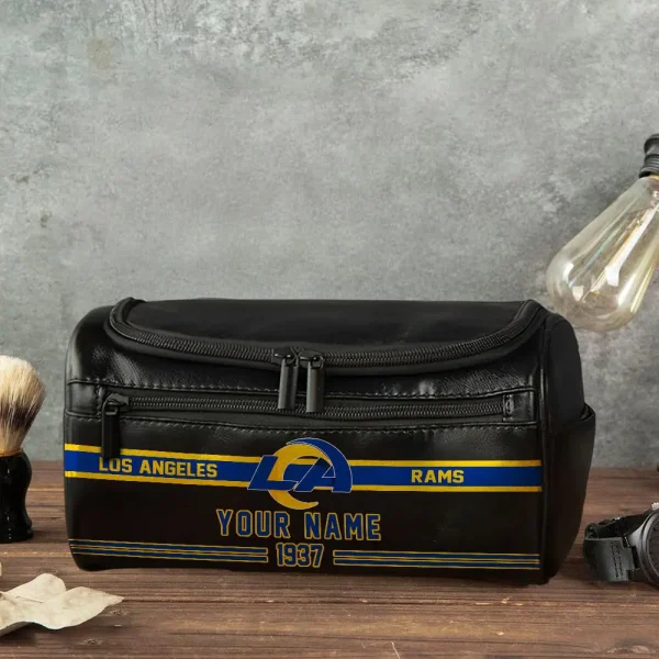 Los Angeles Rams PURCB118 Leather Cosmetic Bag - Image 4