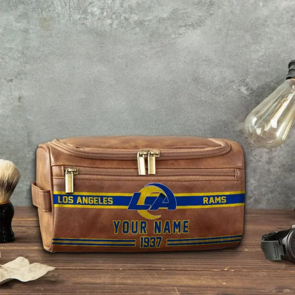 Los Angeles Rams PURCB118 Leather Cosmetic Bag - Image 5