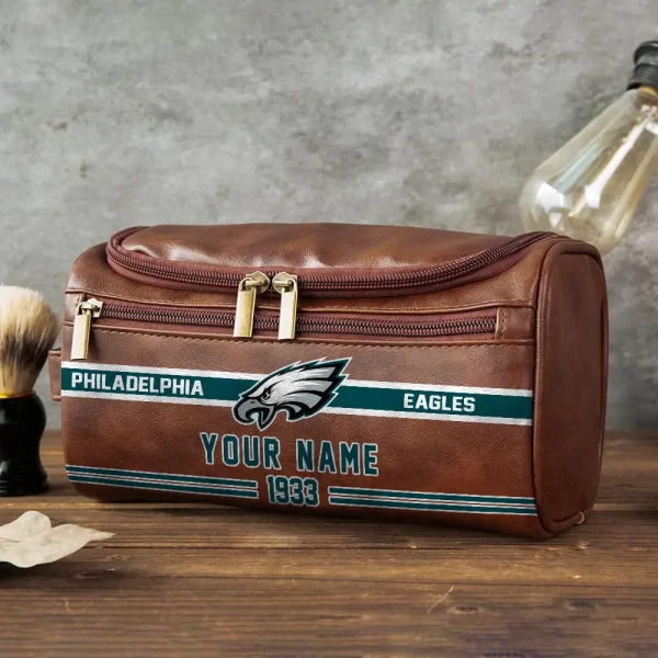 Philadelphia Eagles PURCB125 Leather Cosmetic Bag