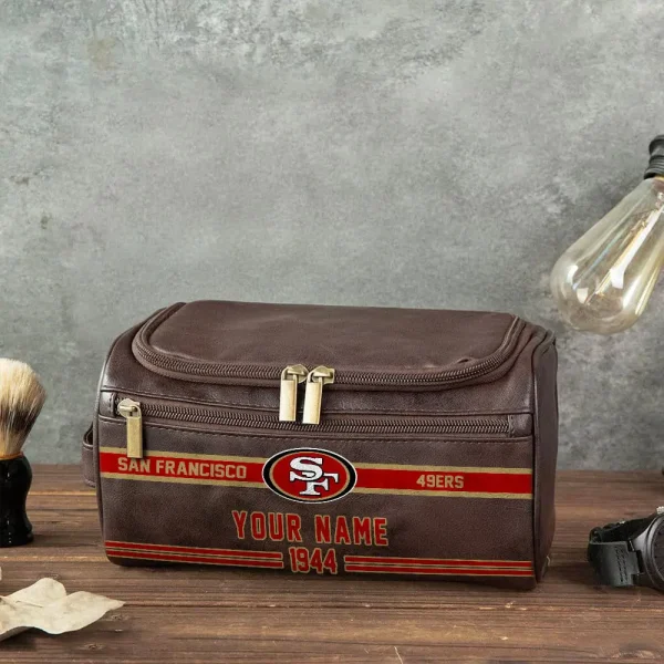 San Francisco 49ers PURCB127 Leather Cosmetic Bag - Image 3