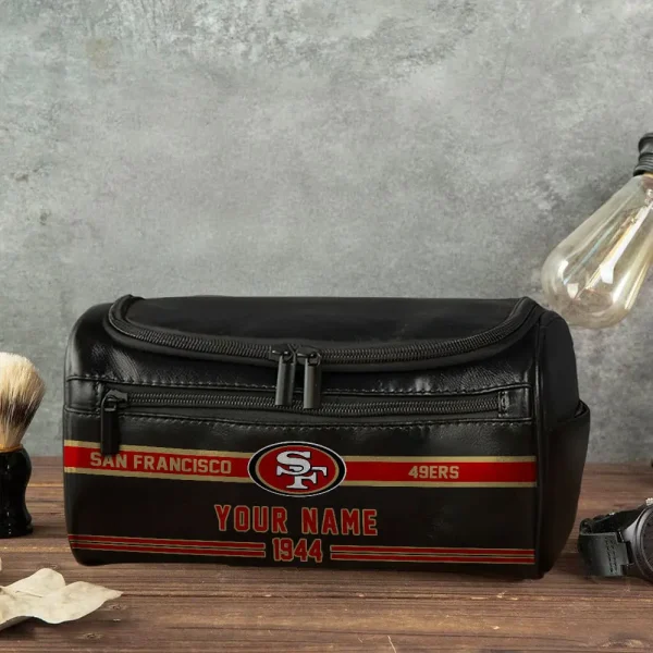 San Francisco 49ers PURCB127 Leather Cosmetic Bag - Image 4