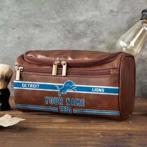 Detroit Lions PURCB110 Leather Cosmetic Bag - Image 2