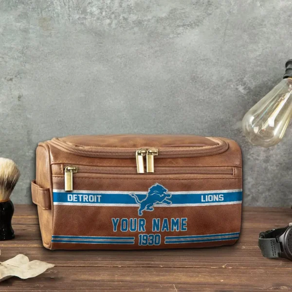 Detroit Lions PURCB110 Leather Cosmetic Bag - Image 5