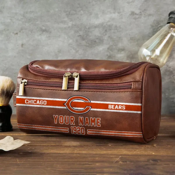 NFL Chicago Bears PURCB105 Leather Cosmetic Bag