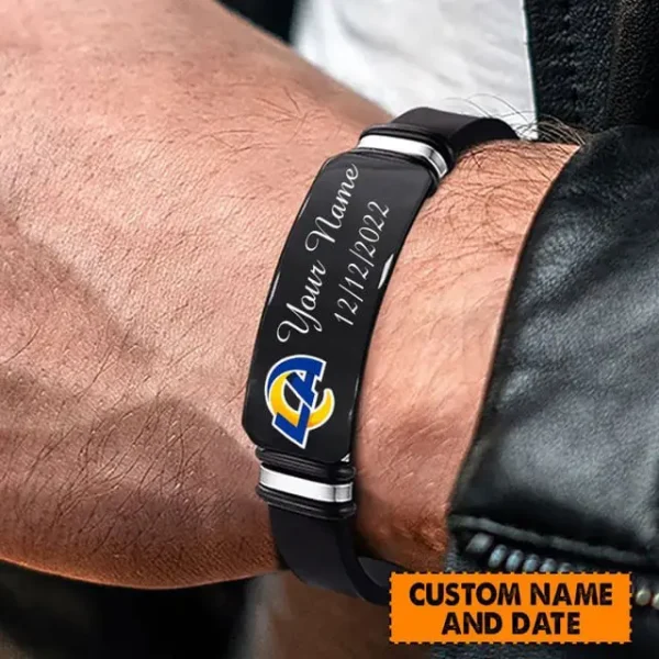 Los Angeles Rams Personalized Stainless Steel Bracelet Gifts For Fans AZBRACELET068