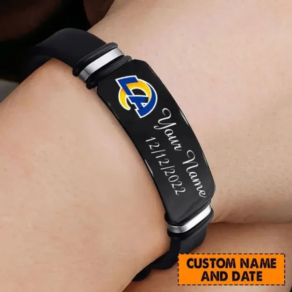 Los Angeles Rams Personalized Stainless Steel Bracelet Gifts For Fans AZBRACELET068 - Image 2