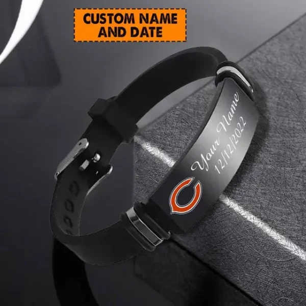 Chicago Bears Personalized Stainless Steel Bracelet Gifts For Fans AZBRACELET070 - Image 3