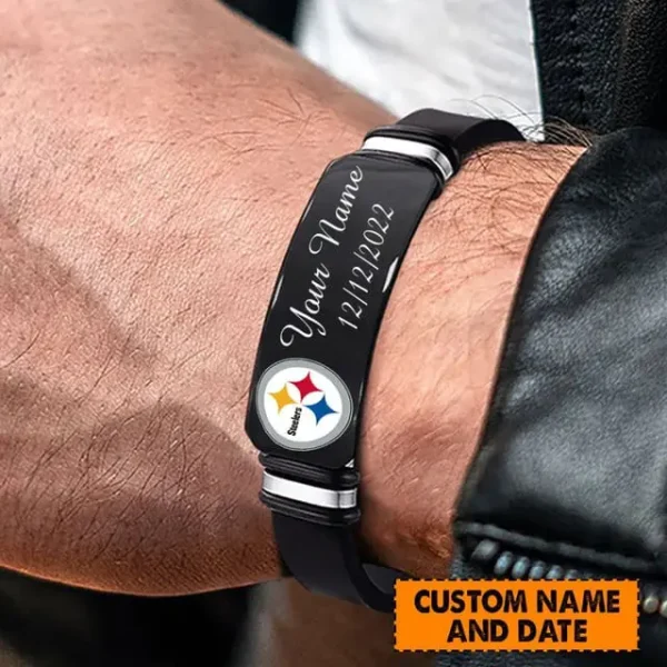 Pittsburgh Steelers Personalized Stainless Steel Bracelet Gifts For Fans AZBRACELET075