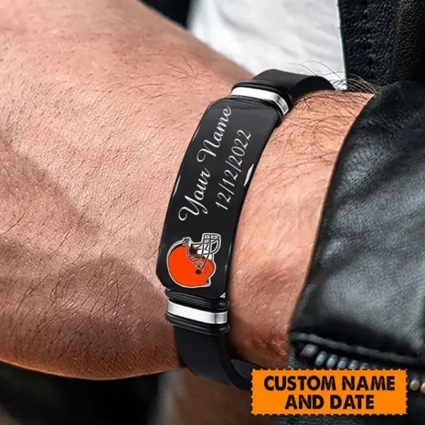 Cleveland Browns Personalized Stainless Steel Bracelet Gifts For Fans AZBRACELET077