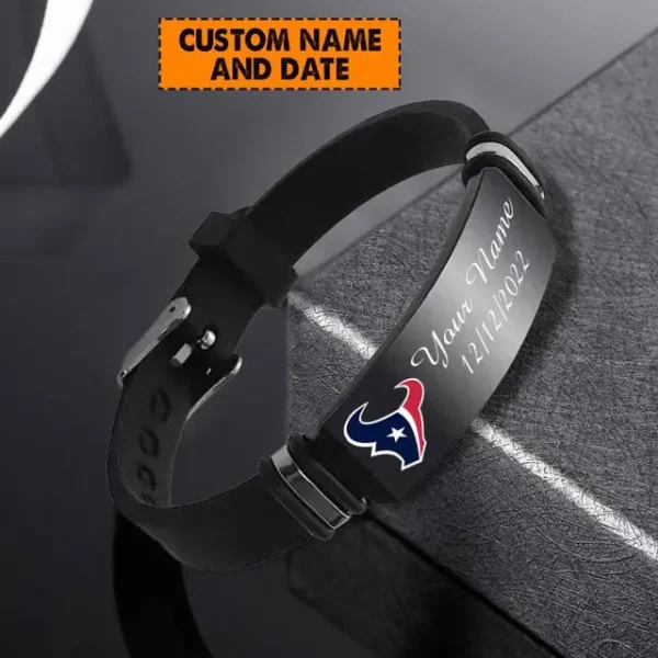 Houston Texans Personalized Stainless Steel Bracelet Gifts For Fans AZBRACELET080 - Image 3