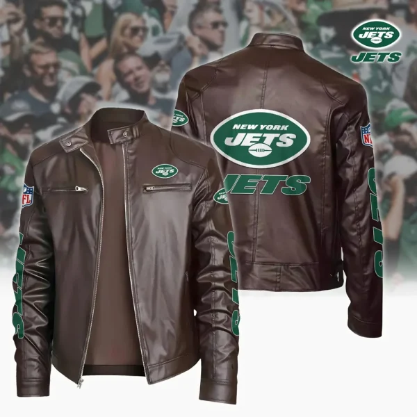 New York Jets Custom Name Sport Leather Jacket SPTSLJ001 - Image 2