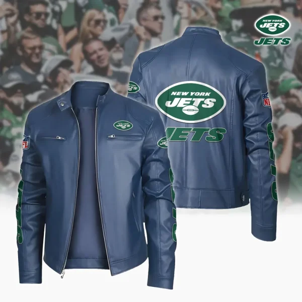 New York Jets Custom Name Sport Leather Jacket SPTSLJ001 - Image 3