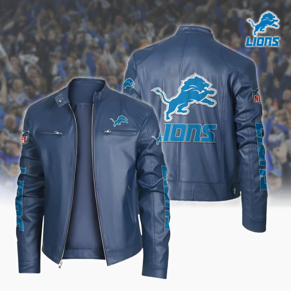 Detroit Lions Custom Name Sport Leather Jacket SPTSLJ002 - Image 4