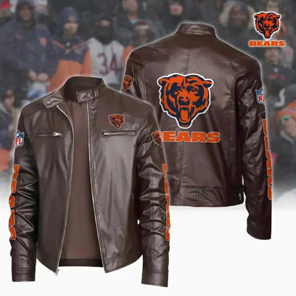 Chicago Bears Custom Name Sport Leather Jacket SPTSLJ003