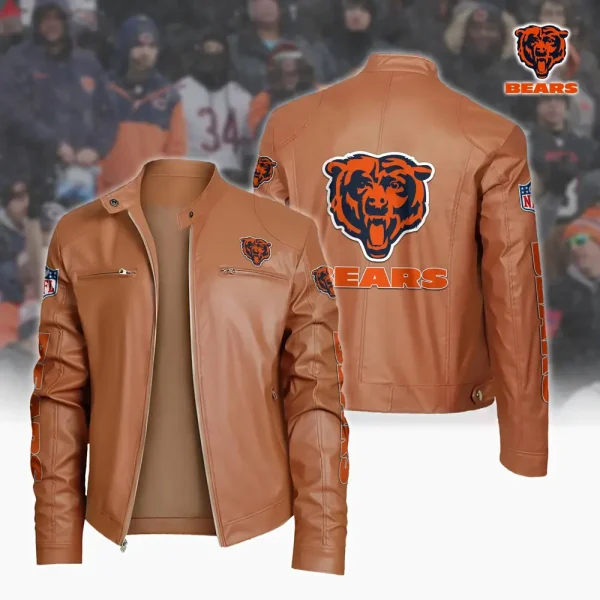 Chicago Bears Custom Name Sport Leather Jacket SPTSLJ003 - Image 3