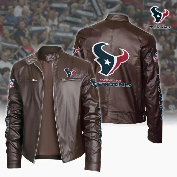 Houston Texans Custom Name Sport Leather Jacket SPTSLJ006 - Image 2