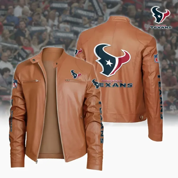 Houston Texans Custom Name Sport Leather Jacket SPTSLJ006