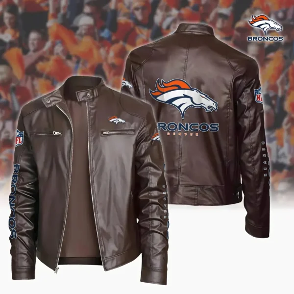 Denver Broncos Custom Name Sport Leather Jacket SPTSLJ007