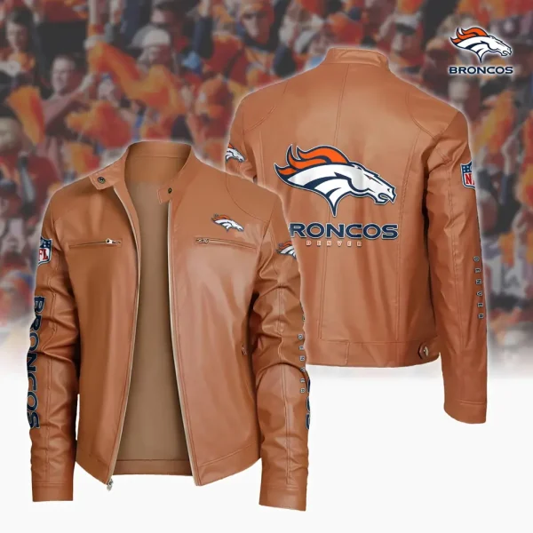 Denver Broncos Custom Name Sport Leather Jacket SPTSLJ007 - Image 2