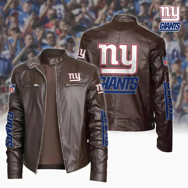 New York Giants Custom Name Sport Leather Jacket SPTSLJ009 - Image 2