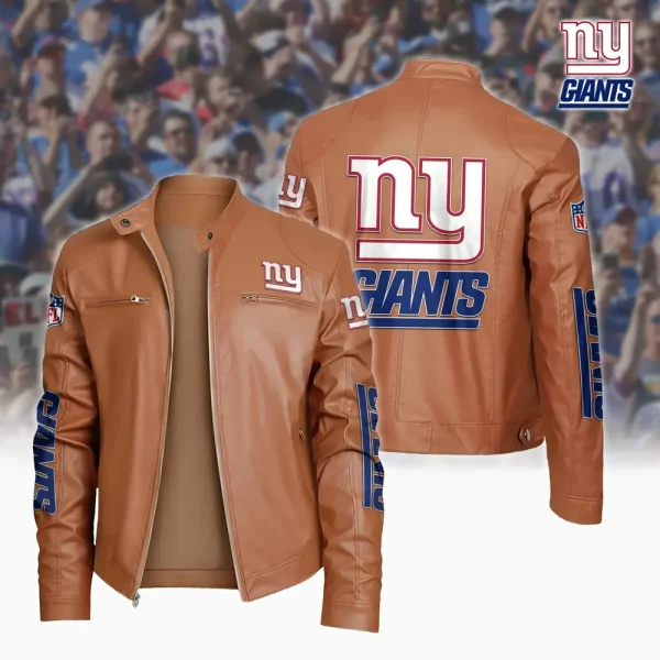 New York Giants Custom Name Sport Leather Jacket SPTSLJ009 - Image 3