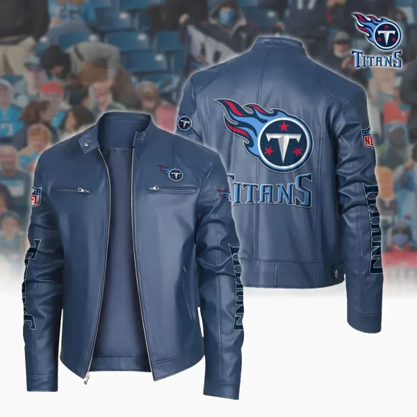 Tennessee Titans Custom Name Sport Leather Jacket SPTSLJ010 - Image 3