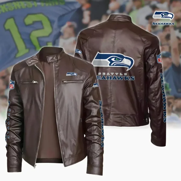 Seattle Seahawks Custom Name Sport Leather Jacket SPTSLJ011