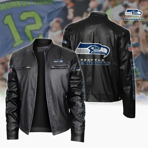 Seattle Seahawks Custom Name Sport Leather Jacket SPTSLJ011 - Image 4