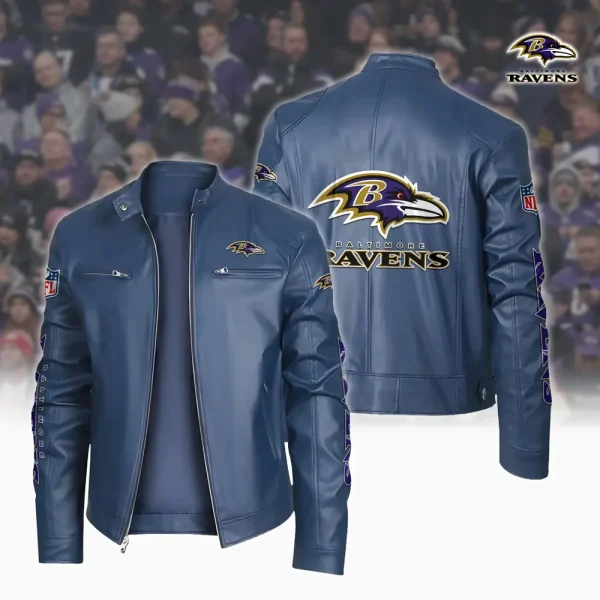 Baltimore Ravens Custom Name Sport Leather Jacket SPTSLJ014 - Image 3