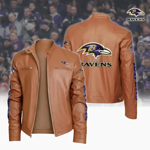 Baltimore Ravens Custom Name Sport Leather Jacket SPTSLJ014 - Image 4