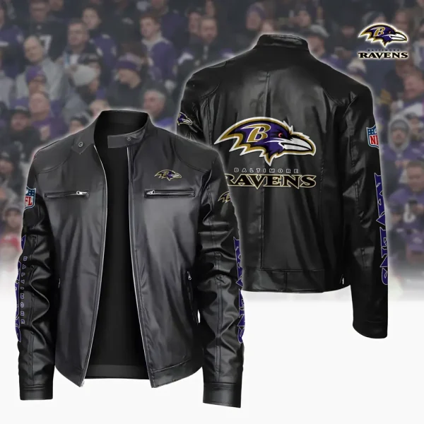 Baltimore Ravens Custom Name Sport Leather Jacket SPTSLJ014