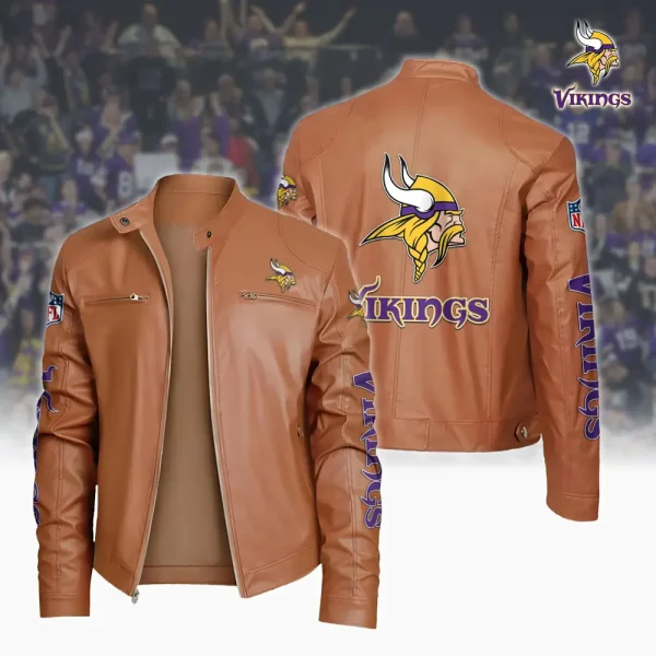 Minnesota Vikings Custom Name Sport Leather Jacket SPTSLJ016