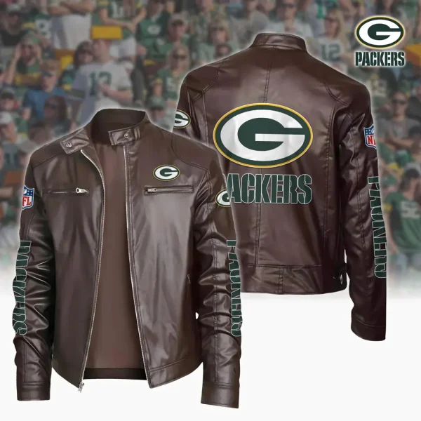 Green Bay Packers Custom Name Sport Leather Jacket SPTSLJ018 - Image 2