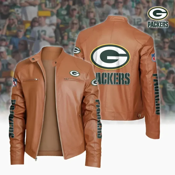 Green Bay Packers Custom Name Sport Leather Jacket SPTSLJ018 - Image 3