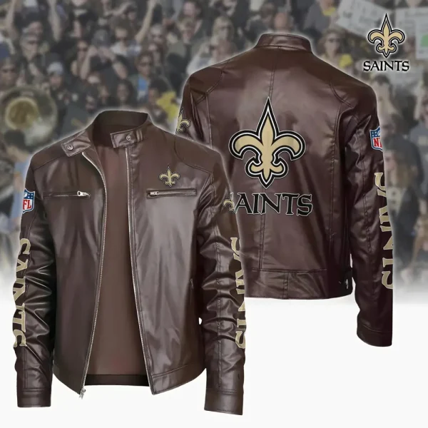 New Orleans Saints Custom Name Sport Leather Jacket SPTSLJ021 - Image 2