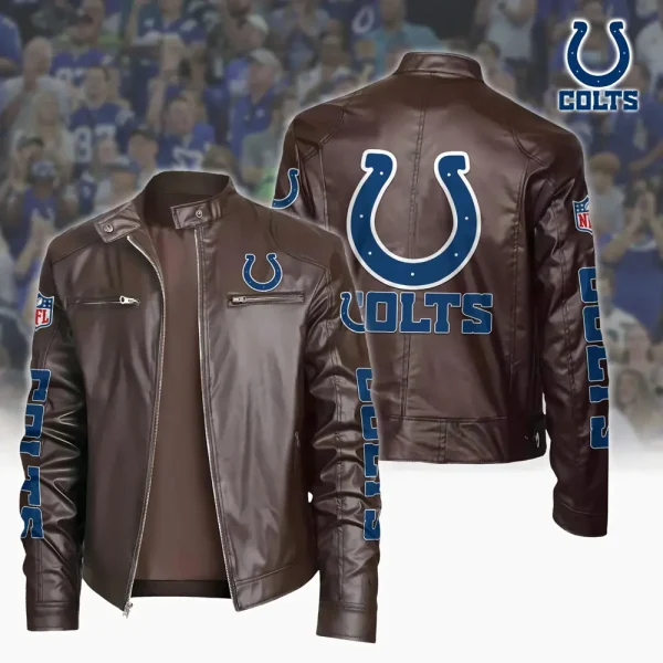 Indianapolis Colts Custom Name Sport Leather Jacket SPTSLJ023 - Image 2