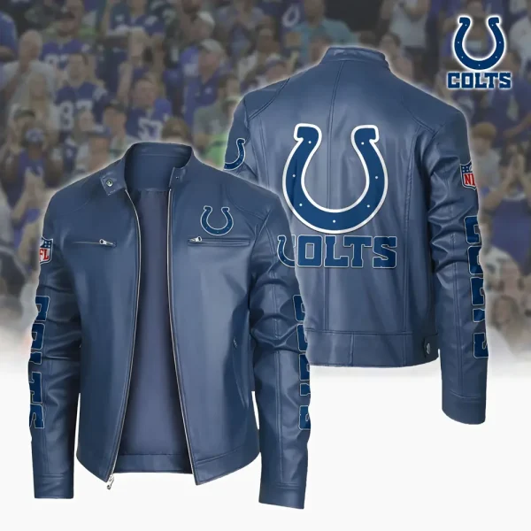 Indianapolis Colts Custom Name Sport Leather Jacket SPTSLJ023 - Image 3