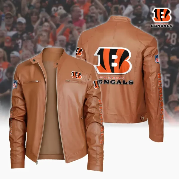 Cincinnati Bengals Custom Name Sport Leather Jacket SPTSLJ024 - Image 3