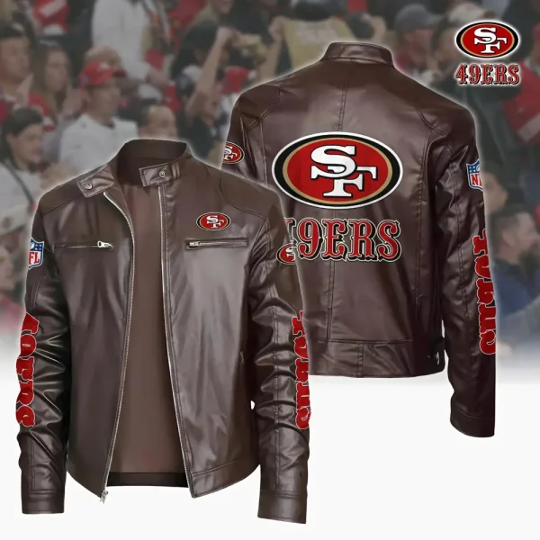 San Francisco 49ers Custom Name Sport Leather Jacket SPTSLJ026 - Image 2