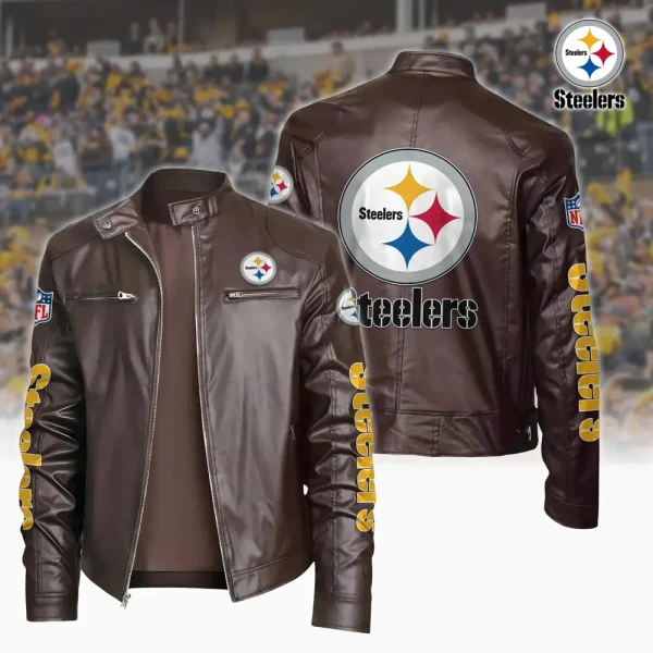 Pittsburgh Steelers Custom Name Sport Leather Jacket SPTSLJ027 - Image 2