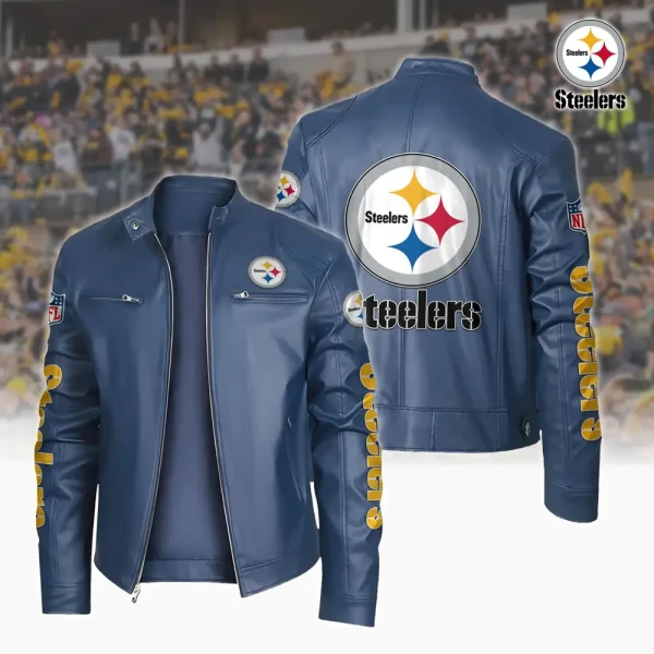 Pittsburgh Steelers Custom Name Sport Leather Jacket SPTSLJ027 - Image 3